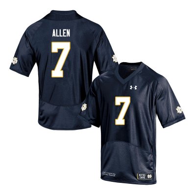 Notre Dame Fighting Irish Men's Derrik Allen #7 Navy Under Armour Authentic Stitched College NCAA Football Jersey UGP7199CD